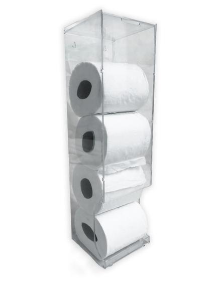 Imagem de Porta Papel Higiênico Suporte Em Acrílico para 5 Rolos Dispenser Banheiro Organizador Caixa Lavabo Moderno Decorativo Decoração