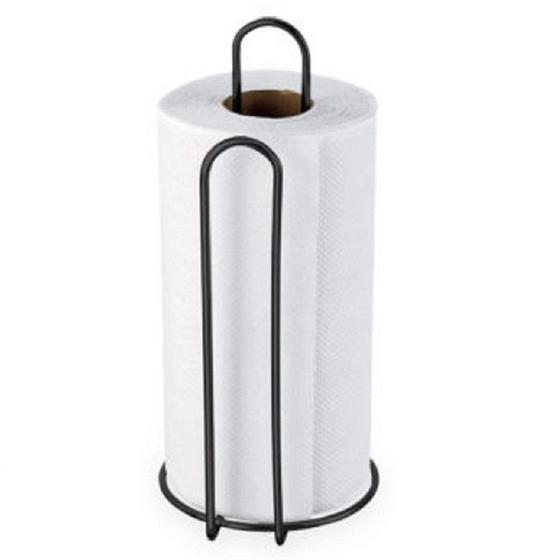 Porta Papel Toalha Preto Suporte Guardanapo Rolo Organização Cozinha - Passerini