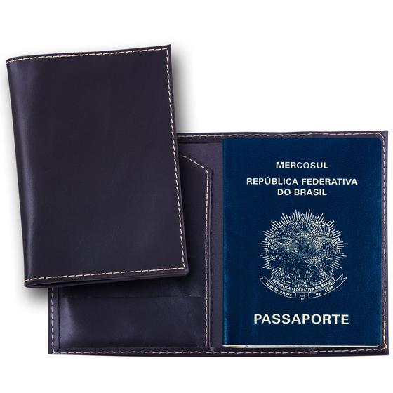 Imagem de Porta Passaporte Especial em Couro Legítimo Preto