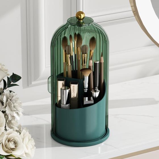 Imagem de Porta-pincéis de maquiagem GaxMi Cosmetic Tools Organizer Green