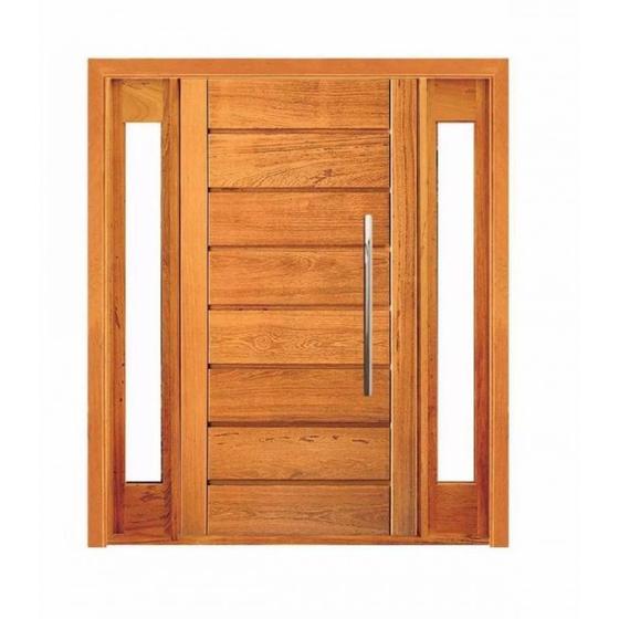 Imagem de Porta Pivotante Horizontal com Visor Lateral Duplo - Madeira Maciça - Angelim