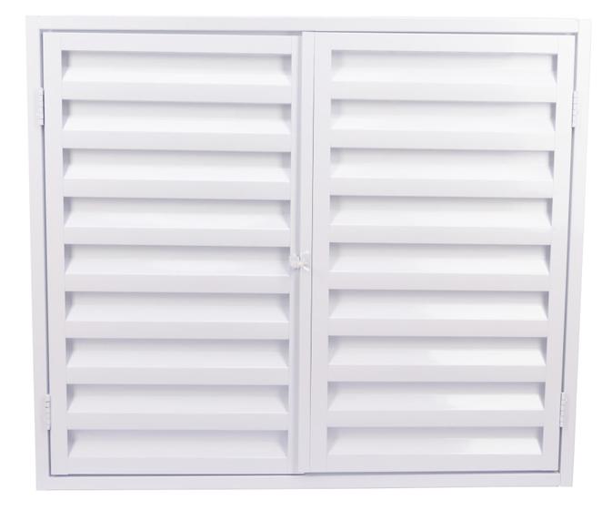 Imagem de Porta portinhola abrigo aço casa gás com trava 80x70 branco