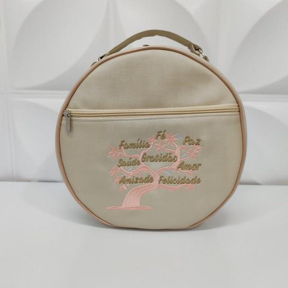 Imagem de Porta Pratos Personalizado Gratidão Marfim/Ouro Rosa - Coutre Bolsas