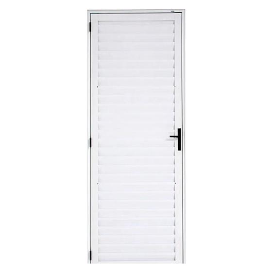 Imagem de porta quarto banheiro  de giros alumínio branco palheta 210x80 direita linha 25