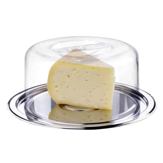 Imagem de Porta Queijo Aço Inox 21Cm Linha Classic Qualidade Requinte