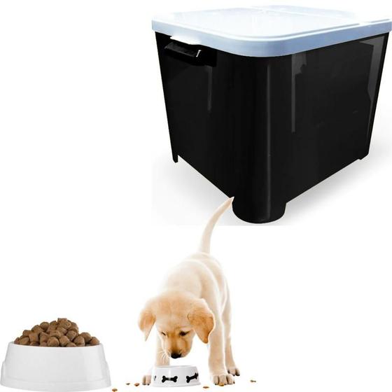 Imagem de Porta Ração Container Até 15kg Cachorro Pet Dispenser Armazenar Portátil Cães Grande Vedação Ergonômico Loja Vedada