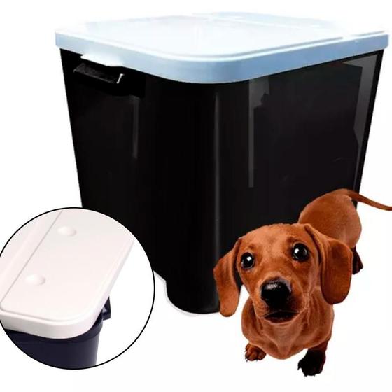 Imagem de Porta Ração Container Até 15kg Pote Pet Armazenar Colocar Portátil Cães Grande Viagem Guardar Conserva Antiformiga