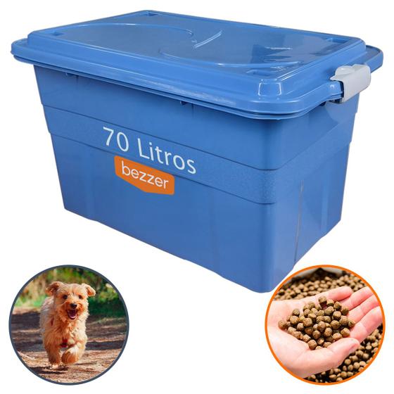 Porta Ração e Isca Pote Caixa Container Organizadora 70 L de Até 2 Sacos de 30 Kg Reforçada Trava Segurança para Pets Menor preço em Porta Ração e Isca Pote Caixa Container Organizadora 70 L de Até 2 Sacos de 30 Kg Reforçada Trava Segurança para Pets