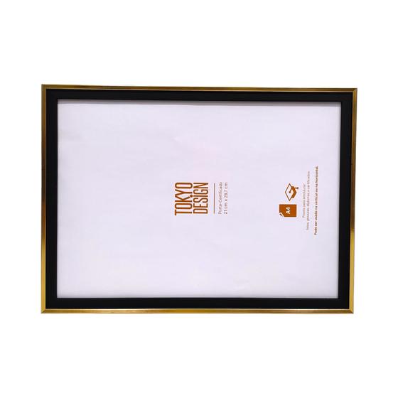 Imagem de Porta Retrato A4 Moldura Diploma Certificado Dourado MDF