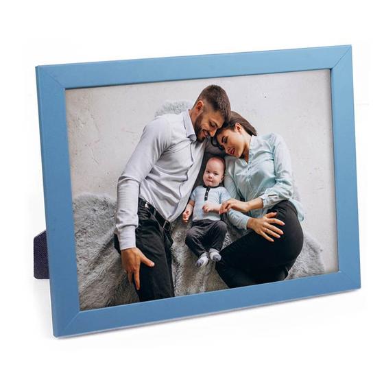 Imagem de Porta Retrato de Madeira Azul Bebê 20X25 - PRSC-AZ