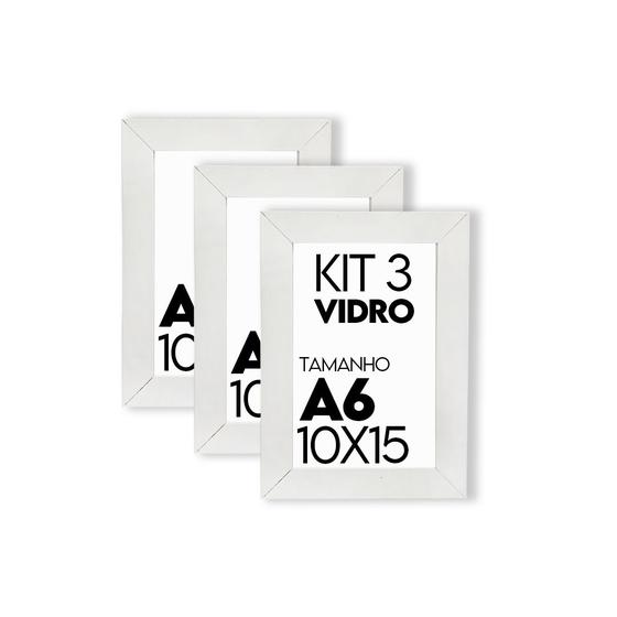 Imagem de Porta retrato de Vidro 10x15cm Kit com 3 Unidades