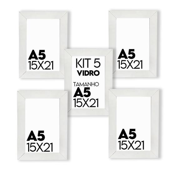 Imagem de Porta retrato de Vidro 15x21cm Kit com 5 Unidades