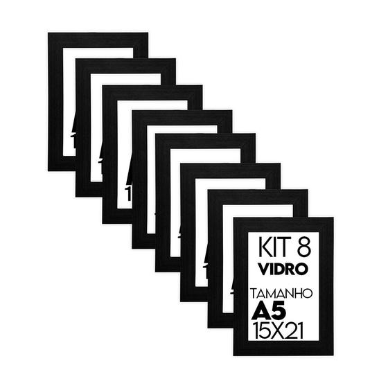 Imagem de Porta retrato de Vidro 15x21cm Kit com 8 Unidades