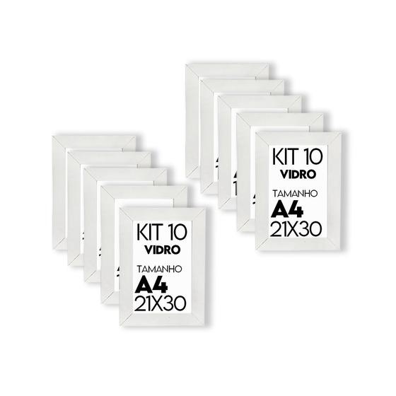 Imagem de Porta retrato de Vidro 21x30cm Kit com 10 Unidades