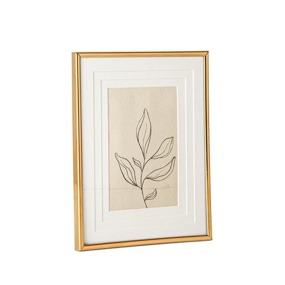 Imagem de Porta Retrato em Metal Dourado e Branco - 10 x 15 cm
