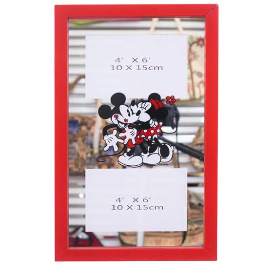 Imagem de Porta Retrato Espelho Moldura Vermelha  Mickey & Minnie 