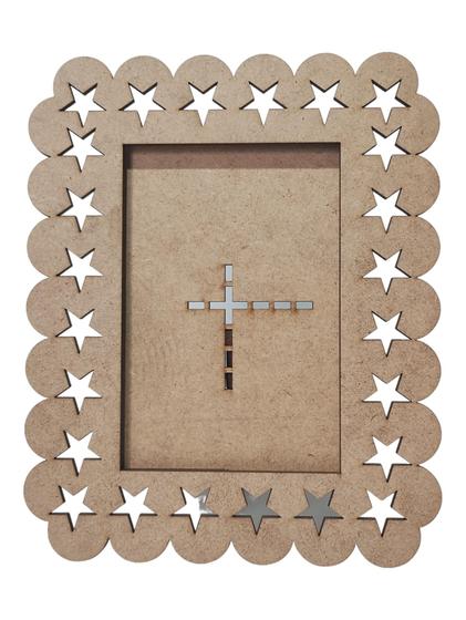 Imagem de Porta Retrato MDF Cru Foto 10x15 Design Estrelas Star