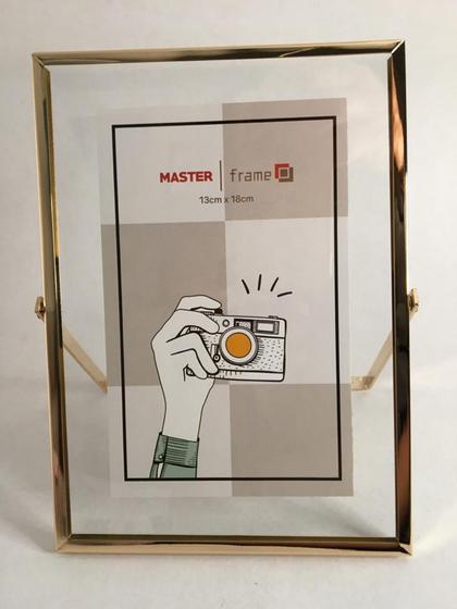 Imagem de Porta Retrato Metal Dourado Moldura Lisa 13x18cm 