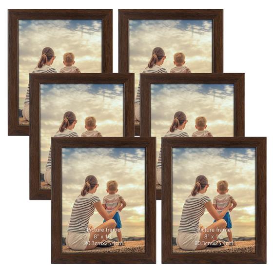 Imagem de Porta-retratos CRUGLA Rustic 8x10, conjunto de 6+vidro