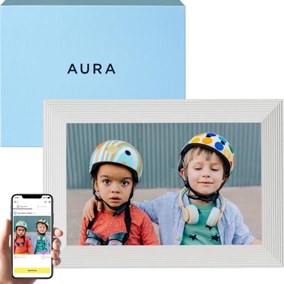 Imagem de Porta-retratos digital Aura Carver HD 10.1" WiFi Sea Salt