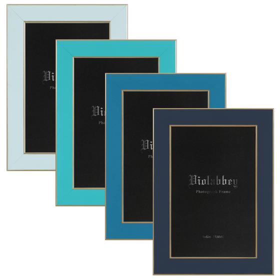 Imagem de Porta-retratos VIOLABBEY 4x6, conjunto de 4 molduras coloridas