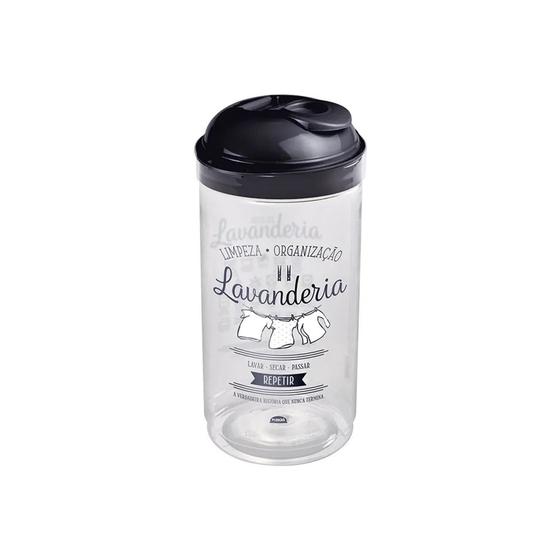 Imagem de Porta Sabão Em Po Com Dosador 1400ml Organizador Lavanderia Preto