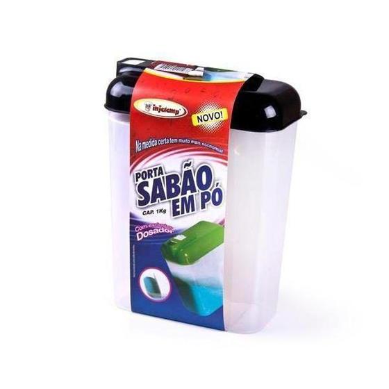 Imagem de Porta Sabão Em Pó Plástico Com Exclusivo Dosador 1,6 Kg