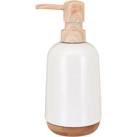 Imagem de PORTA SABONETE LIQUIDO 200ml CERÂMICA BRANCO