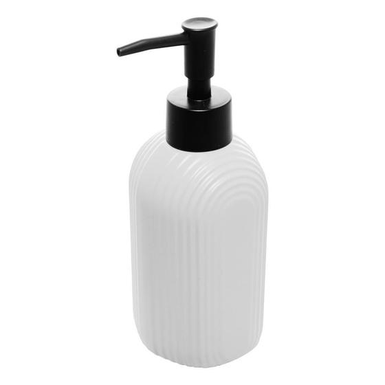 Porta Sabonete Líquido de Cerâmica Granilite Arcos Branco 350ml - Wolff Imagem de Porta Sabonete Líquido de Cerâmica Granilite Arcos Branco 350ml - Wolff
