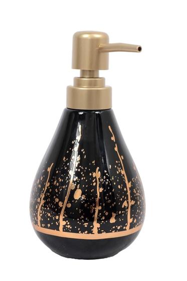 Imagem de Porta Sabonete Liquido De Cerâmica Preto Premium 3D Lavabo