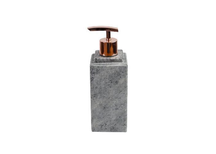 Imagem de Porta Sabonete Líquido Dispenser Em Pedra Sabão Rosê 22X7Cm