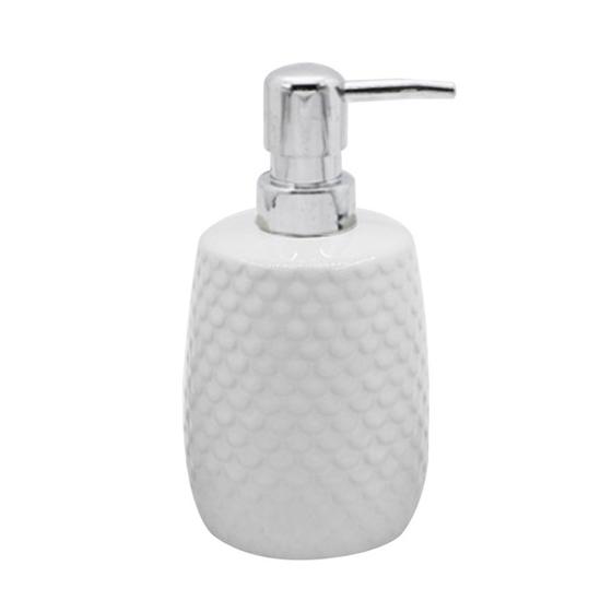 Imagem de Porta Sabonete Líquido Dispenser Higiene Banheiro Porcelana Acessórios Lavabo Shampoo Álcool Detergente Higiênico Saboneteira