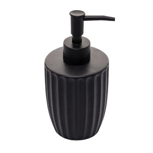 Imagem de Porta Sabonete Liquido Luxo Lavabo em Cerâmica Preto 330ml