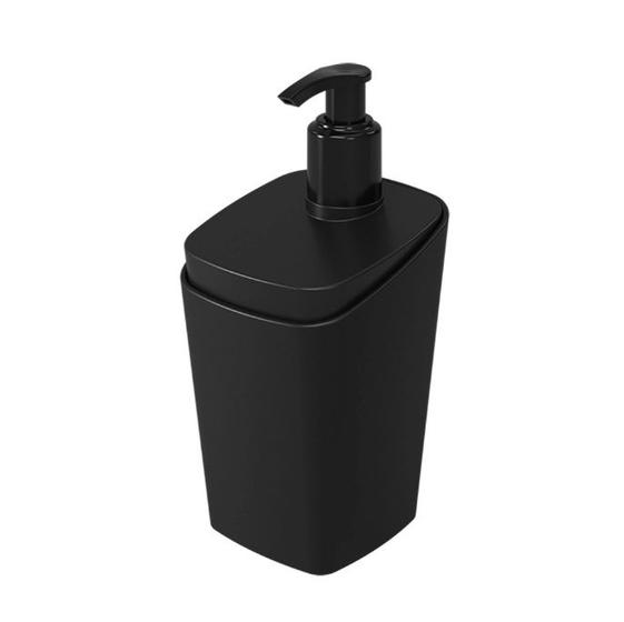 Imagem de Porta Sabonete Líquido Square em Plástico Preto 350ml - Coza