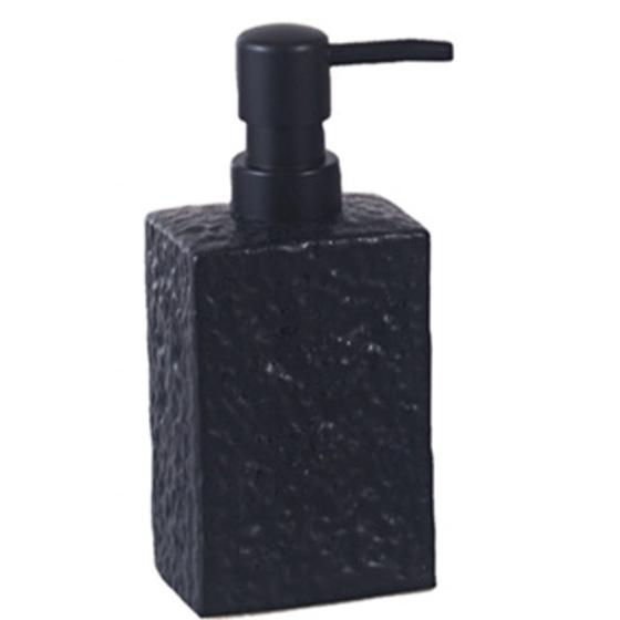 Imagem de Porta sabonete preto de cerâmica mármore grande 350ml quadrado decorativo para banheiro