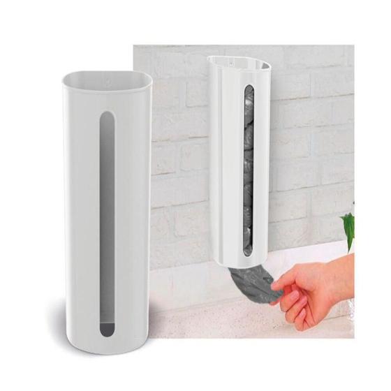 Porta Sacola Puxa Saco De Parede Dispenser Plástico Branco Menor preço em Porta Sacola Puxa Saco De Parede Dispenser Plástico Branco
