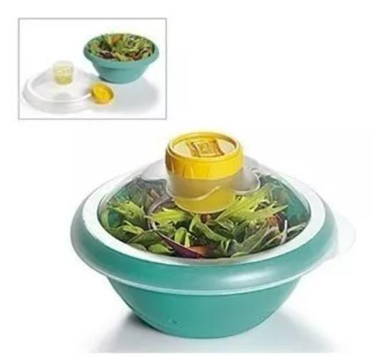 Imagem de Porta Salada Verde Com Compartimento Para Molho- Plasutil