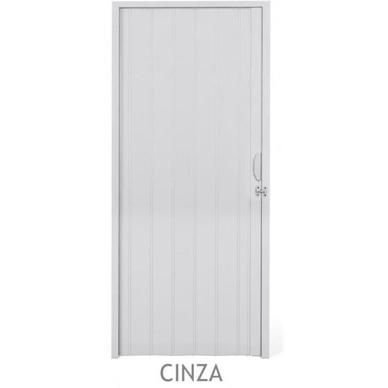 Porta Sanfonada PVC Plastilit 0,80x2,10m Cinza Menor preço em Porta Sanfonada PVC Plastilit 0,80x2,10m Cinza