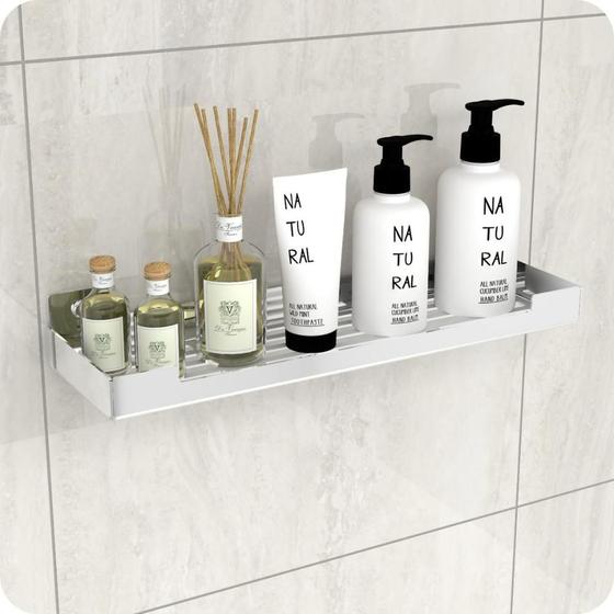 Porta Shampoo Inox Suporte Organizador Banheiro ELG Menor preço em Porta Shampoo Inox Suporte Organizador Banheiro ELG