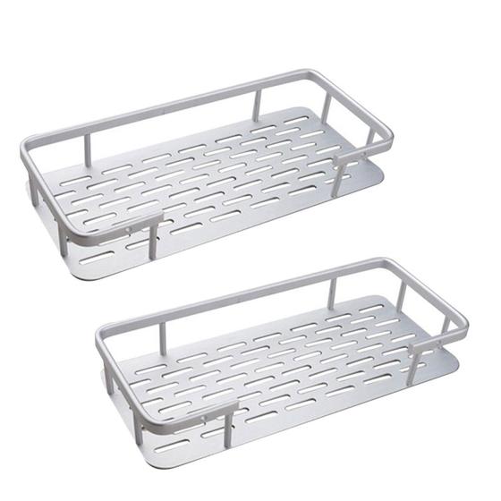 Imagem de Porta Shampoo Prateleira Duplo Banheiro Parede Chuveiro Aluminio Sabonete