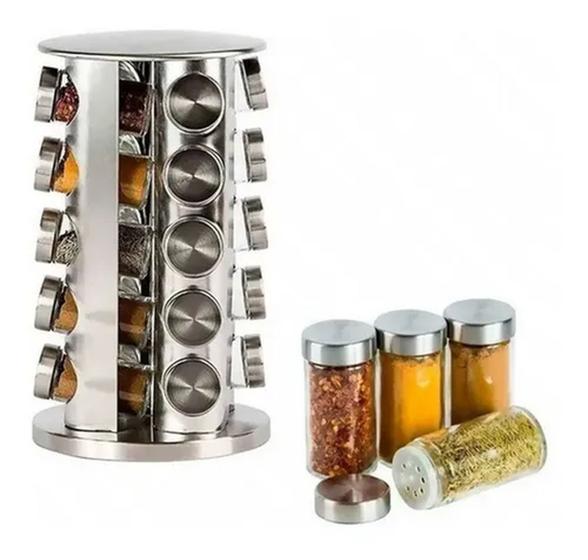 Porta Tempero Condimento Inox 20 Peças + Suporte Giratório é boa?
