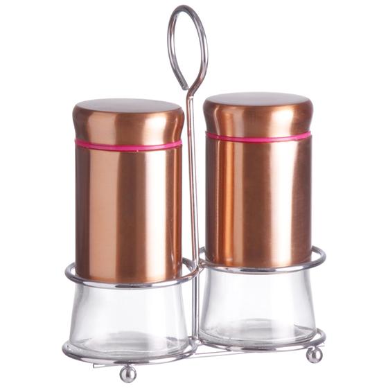 Imagem de Porta Tempero de Mesa 2 Potes Rose Gold