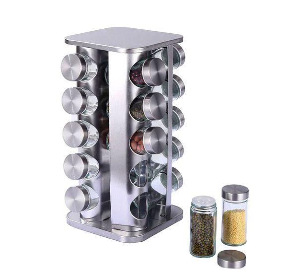 Porta Tempero Inox 20 Potes Giratório + Etiqueta e Caneta Condimentos Menor preço em Porta Tempero Inox 20 Potes Giratório + Etiqueta e Caneta Condimentos