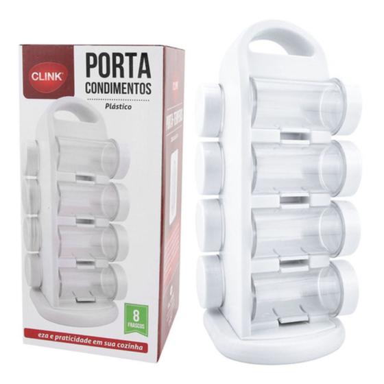 Imagem de Porta Temperos Condimento 8 Peças Giratório Em Plástico 28cm