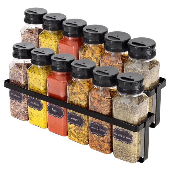 Imagem de Porta Temperos E Condimentos Cozinha Com 12 Potes De Tempero