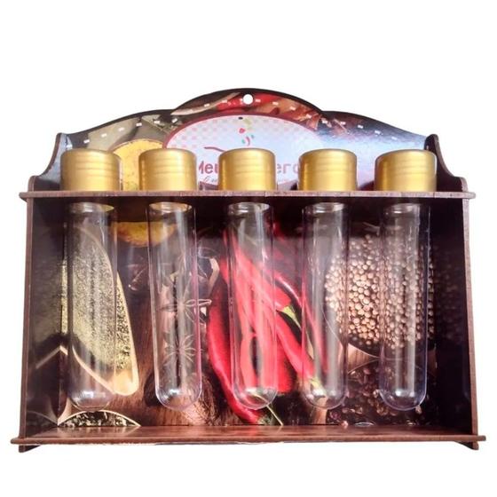 Imagem de Porta Temperos e Condimentos Gourmet com 5 Tubetes - Meus Temperos