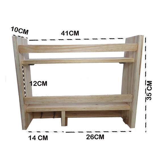 Imagem de Porta Temperos Parede Com Porta Rolo +12 POTES DE VIDRO