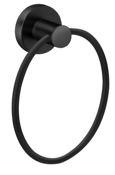 Imagem de Porta Toalha Argola Metal Pieno 17Cm Preto Fosco Forusi