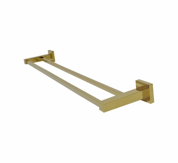 Porta Toalha Barra Duplo dourado Menor preço em Porta Toalha Barra Duplo dourado