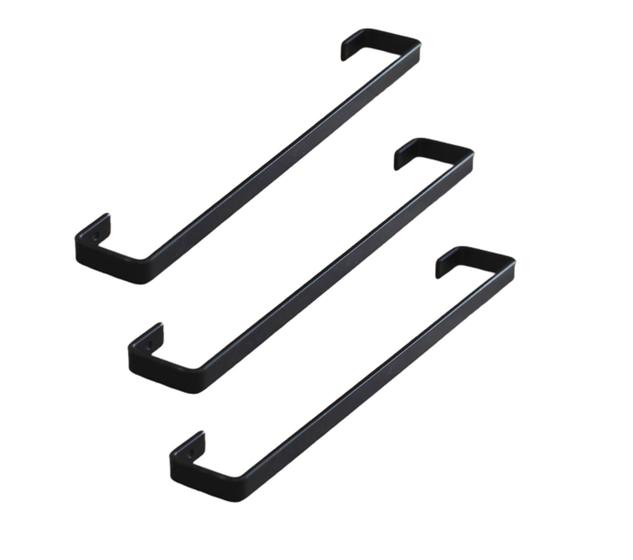 Imagem de Porta Toalha de Banho Estilo Industrial Preto Kit 3